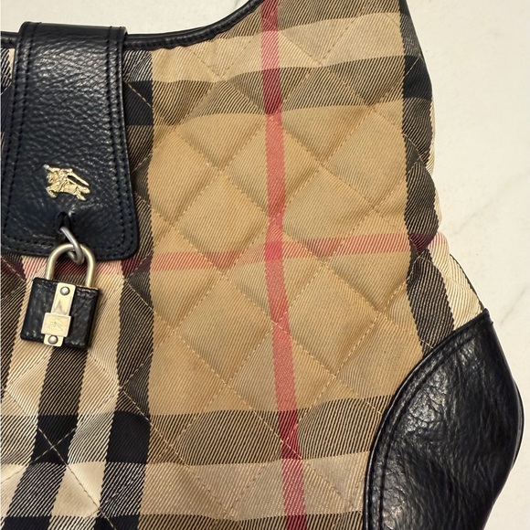 Burberry Checkered Hobo Bag in Tan and Black - Picture 6 of 14